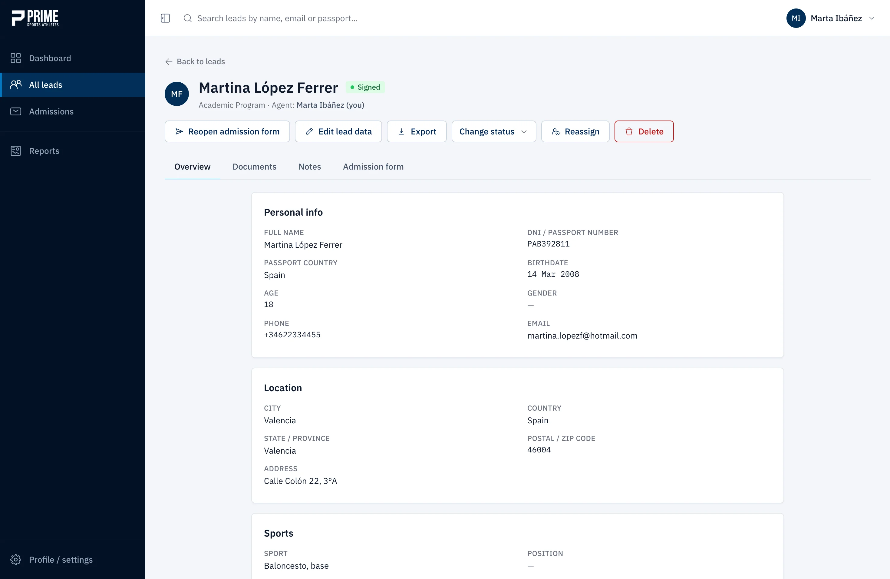 CRM Prime Sports Athletes — imagen 3